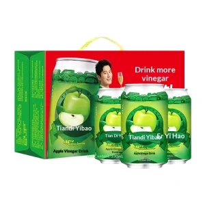 Apple Cider Vinegar Drink 12 X 330ml Cans + 3 Free Cans (Total 15) with Gas 100% Purity 730-day Shelf Life