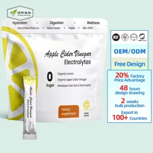 Apple Cider Vinegar Electrolytes Powder Packet Manufacturer Customized Adult Keto Natural Caffeine Free Drink Sticks