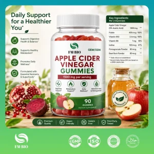 Apple Cider Vinegar Gummies 1500mg Vegan Beetroot Pomegranate B Vitamins Digestive Metabolism Supplement 90pcs