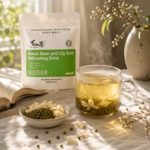 Aurorabloom Mung Bean Lily Tea Blend Bagged for Cafe Supply Refreshing Cooling Summer Recipe Natural Mixed Herbal Beverage