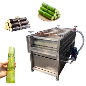Automatic 36 Rollers Commercial Sugarcane Washing Peeling Machine