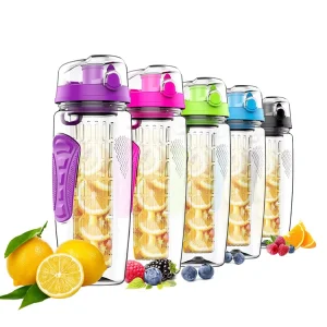 BPA Free Lemon Juice Make Bottle Fruit Infusion Water Bottle With Fruit Infuser and Flip Lid Water Bottle Tea Infuser