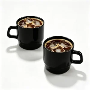 Black Coffee Cup 420ml Smooth Matte Finish Mug for Hot Beverages