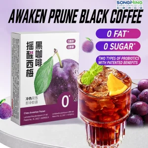 Black Coffee Powder Instant Coffee 0 Fat Plum Flavor 20g Sachets