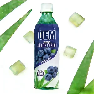 Blueberry Flavor Aloe Vera Juice Drink with Pulp Low Sugar Healthy Beverage with OEM Service