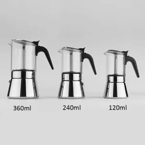 Borosilicate Glass Upper Pot Glass Moka Coffee Pot Heat Resistant Espresso Moka Pot For Enthusiasts