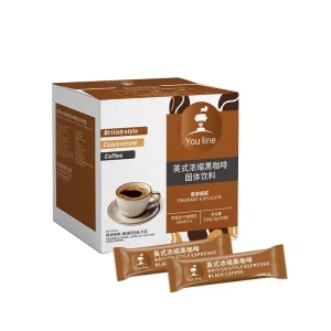 British style Espresso Black Coffee 2g Per Sachet 60 Sachets Per Box Yunnan Small grain Instant Coffee 18 month Shelf Life
