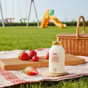 Brown Strawberry Grapefruit Loquat Yogurt Drink Lactobacillus Probiotics Dried Fruit Baby Children 100mL Bottle Milk