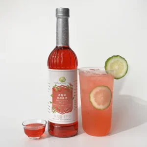 Bubble Tea 1KG Bottle Commercial Coffee Syrup Pomegranate Fruit Flavor Liquid for Mixed Drinks and Toppings OEM