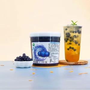 Bubble Tea Ingredients 1.3kg Blueberry Flavor Bursting Boba Fruit Juice Popping Boba Pearls for Milk Tea Drinks Topping