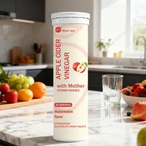 Bulk Natural Sugar Free Adult Slim Slimming Gut Health Watermelon Flavor Effervescent Apple Cider Vinegar Tablets