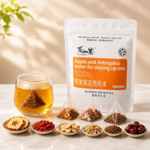 Caffeine Free Health Tea Apple & Astragalus Blend Bagged Tea for Professionals and Night Owls