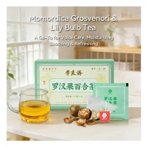Calming Throat & Relaxing Health Tea Monk Fruit Lily Blend with Cape Jasmine for Sore Throat & Mild Anxiety OEM Formula Tea Bags