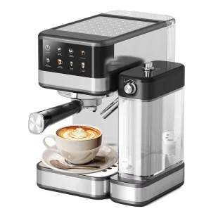 Cappuccino Latte Espresso Coffee Maker 20 Bar Semi Automatic Coffee Machine with Milk Frother 1.5L Tank OEM ODM Supplier