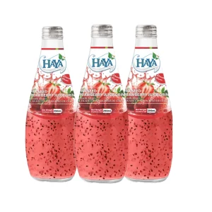 Chia Seed Drink With Strawberry Juice 290ml Pack of 24 Glass Bottles Factory Outlet