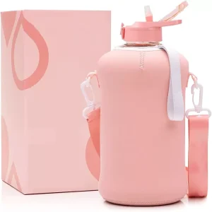 China Bulk Buy 64oz Water Bottle With Custom Sleeve Factory BPA Free Portable Container With Handle and Sleeve