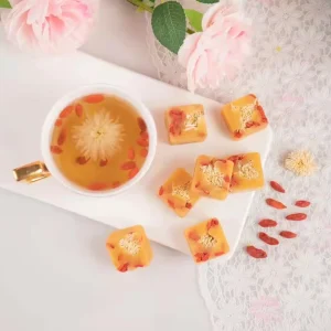 Chinese Brown Yellow Sugar Cube Drinks Chrysanthemum Red Goji Berry Tea Individual Bags