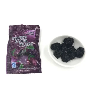 Chinese Dried Sour Preserved Black Plum Fruit Salt Preserved and Vacuum Packed