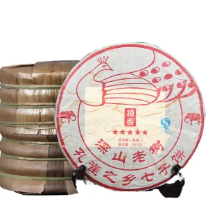 Chinese Famous Yunnan Fermented Puerh Tea Cake Deep Mountain Old Tree Shu Qi Zi Bing Organic Slimming 357 Gram Bag