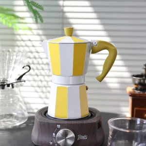 Classic Italian Style Moka Coffee Pot Espresso Maker with Lid Metal Mokapot for Flavored Strong Coffee
