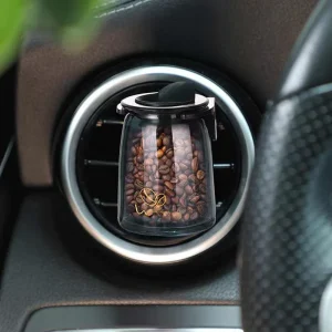 Coffee Bean Aromatherapy Vent Clip Car Perfume Bottle Latte Mocha Scents Refillable Organic Air Freshener for Car