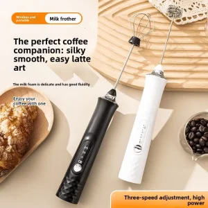 Coffee Foam Handheld Milk Foamer for Latte High Speed 3Speed Food Grade Plastic Handheld Electric Milk Foamer