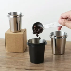 Coffee Powder Cup 51/53/58mm Stainless Steel Espresso Coffee Dosing Cup Fits 51/53/58mm Portafilter