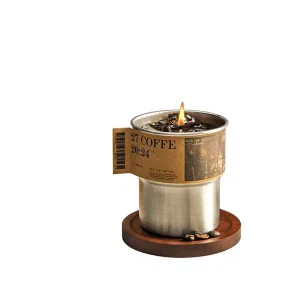 Coffee Scented Aromatherapy Candle with Metal Jar Italian Hazelnut Latte Scent 1-3 Days Burn Time Household Use & Gift