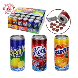 Cola Beverage Can with Mini Square Chewing Bubble Gum
