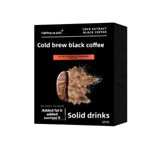 Cold Brew Black Coffee Sugar Free 40g 20 Sachets Instant Freeze Dried Pure Coffee Powder OEM ODM Branding