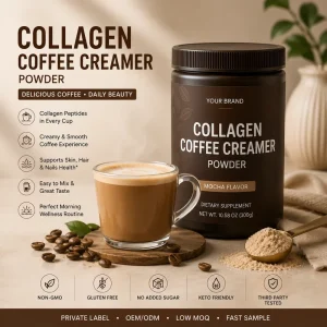 Collagen Peptides with MCT Oil Powder Keto Friendly Coffee Mix Private Label OEM Supplement