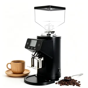 Commercial Coffee Grinder 100mm Flat Burr 800W Professional Espresso Grinding Machine for Cafe No Clumping Touch Screen