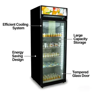 Commercial Single Door Vertical Glass Door Refrigerator Coca Display Cola Beverage Freezer Fridge Refrigerator