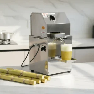 Commercial Stainless Steel Electric Fully Automatic Sugarcane Juicer With Motor 150kg/h Capacity Vertical Press