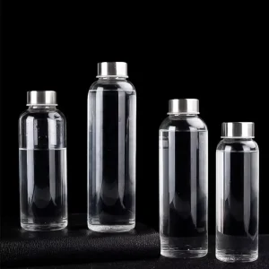 Creative Water Bottle Simple Student Bottle Water Glass Bottles with Sleeve