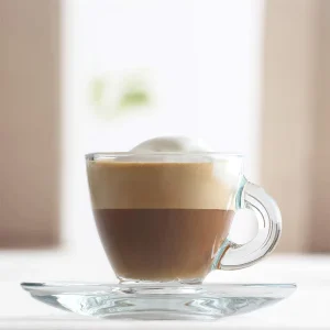 Crystal Classic Coffee Shop Coffee Latte Clear Glass Cup With Saucer