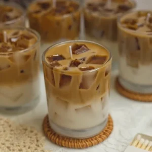Cup Shaped Iced Latte Coffee Scented Candle Light Fragrance Aromatherapy Candle in Gift Box for Bedroom Decoration Present