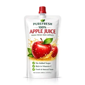 Custom Apple Juice Beverage Packaging Spout Pouch for Fruit Drink Liquid Stand up Bag High Barrier Leak Proof Spout Bag