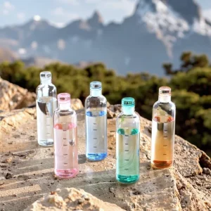 Custom Borosilicate Glass Water Bottle Available Sizes 350ml 500ml 750ml 1000ml Clear Glass Water Bottle With Glass Lid