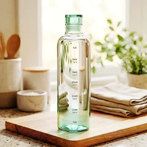 Custom Borosilicate Glass Water Bottle Available Sizes 350ml 500ml 750ml 1000ml Clear Glass Water Bottle with Glass Lid