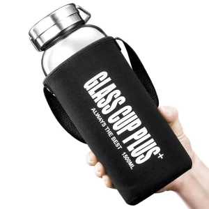 Custom Clear Wide Mouth Thick Heavy Bottom Borosilicate Glass Classic Style Sport Drinking Water Bottle