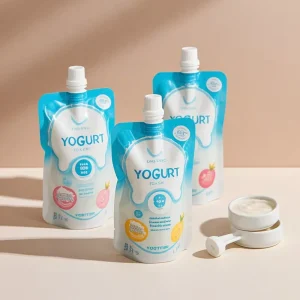 Custom Food Grade Eco Friendly100ml Beverage Yogurt Drinking Liquid Fruit Juice Baby Food Packaging Spout Pouch Yogurt Bag