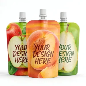Custom Food Grade Liquid Spout Pouch for Vodka Energy Drinks Baby Food Transparent Squeeze Bags Moisture Proof Child Resistant