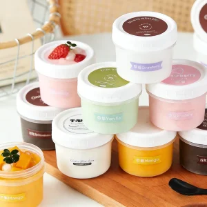 Custom Labels Clear Food Grade PP Plastic Yogurt Cups Cold brewed Yogurt Jar Dry Choking Yogurt Cup Ice Cream Pudding Cups