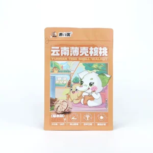 Custom Laminated Bag Flat Bottom Bag Food Grade Plastic Aluminum Foil Bag for Nuts Walnuts with Zipper