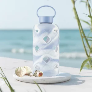 Custom Large Capacity Sports Tourism Glass Water Bottles with Insulated Sleeves and Handle Water Bottles