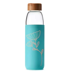 Custom Logo 1000ml 750ml Hand-made Sports Glass Water Bottle Push-Pull Cap Leak Proof Dishwasher Safe Camping Protective