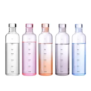 Custom Logo 500ml High Transparency Borosilicate Glass Water Bottle Large Capacity Outdoor Small Glass Drinkware
