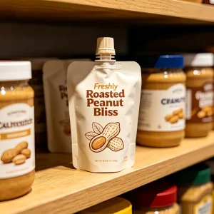 Custom Logo Food Grade High Barrier Stand up Spout Pouch Empty Flexible Bag for Peanut Butter Sesame Sauce Paste Condiment