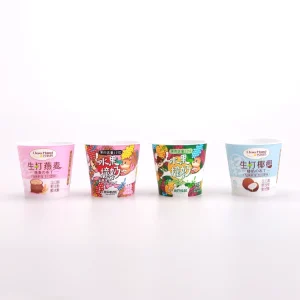 Custom Logo IML Packaging Round Plastic PP Yogurt Tub Container Yogurt Cup